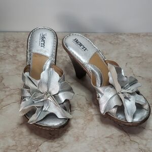 Born Women's Metallic Silver Heels